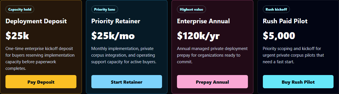 Forge enterprise checkout offer cards with direct Stripe purchase options